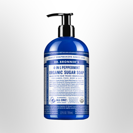 DR BRONNERS Organic Sugar Soap Peppermint Pump 355ml