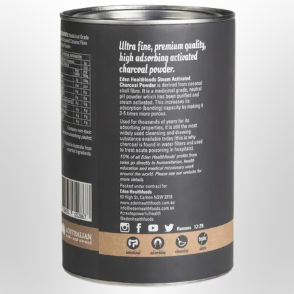 EDEN HEALTHFOODS Steam Activated Charcoal Powder 300g