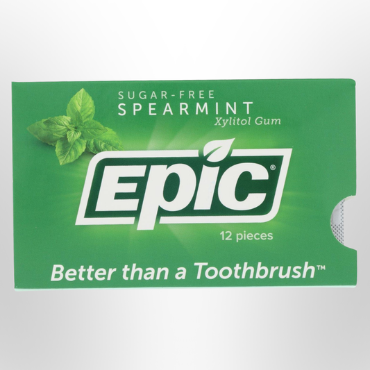 EPIC Xylitol Gum Spearmint 12 Piece Blister Pack