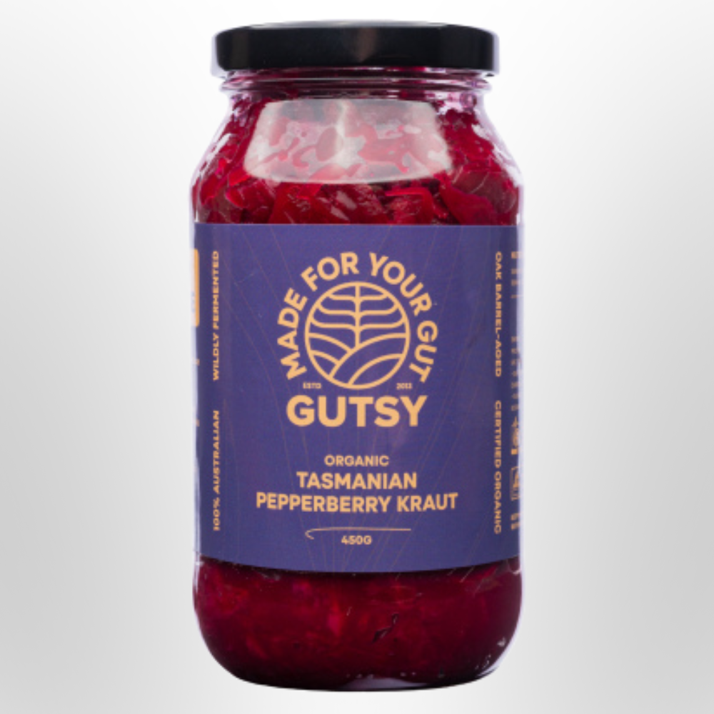 GUTSY Tasmanian Pepperberry Sauerkraut Organic 450g