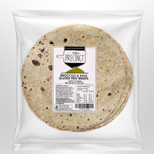 GF PRECINCT Broccoli & Kale Buckwheat Wraps 260g