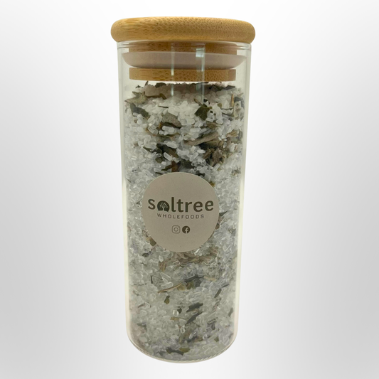 Green Tea & Sage Bath Salts (175ml Jar)