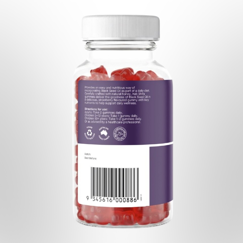 HAB SHIFA Black Seed Oil Gummies (2% TQ+) 60 pk