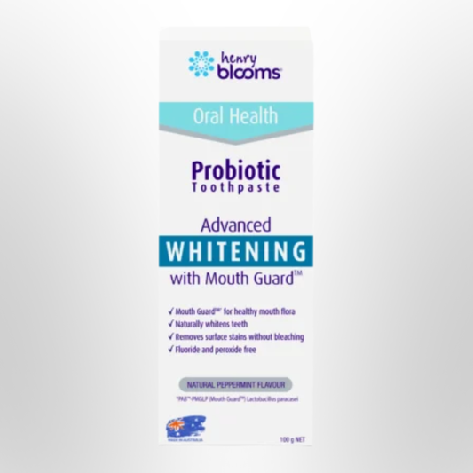 H BLOOMS Oral Health Probiotic Toothpaste Peppermint Advanced Whitening 100g