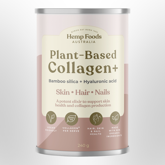 HEMP FOODS AUSTRALIA Plant-Based Collagen+ Bamboo Silica + Hyaluronic Acid 240g