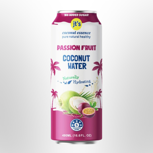 JT'S COCONUT ESSENCE Passionfruit Coconut Water Can 490ml