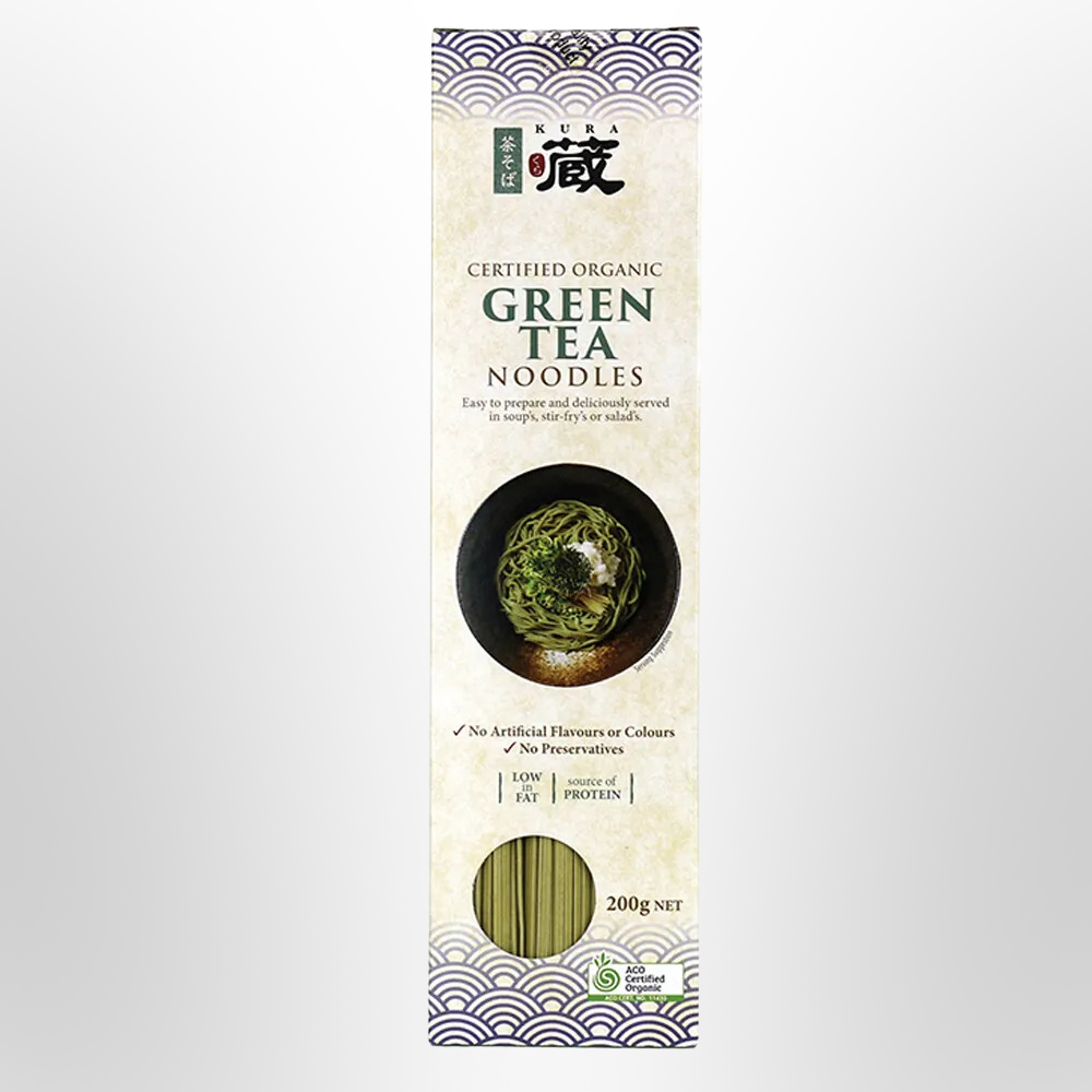 KURA Green Tea Noodles Organic 200g