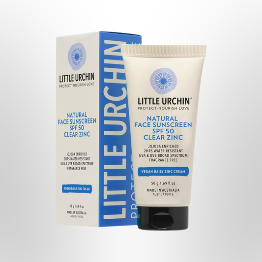 LITTLE URCHIN Natural Face Sunscreen SPF 50 Clear Zinc 50g