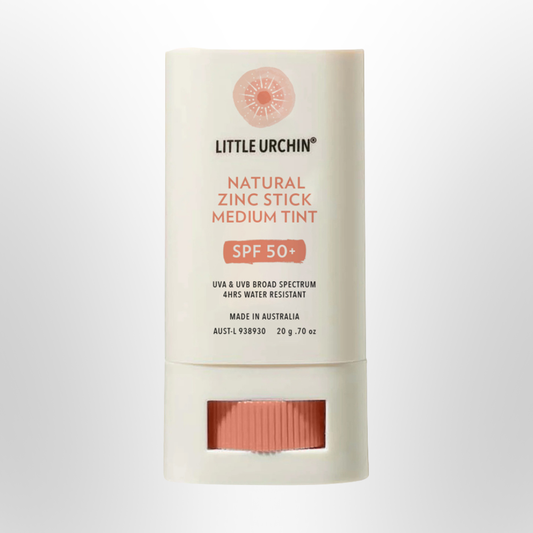 LITTLE URCHIN Natural Sunscreen SPF 50 Zinc Stick Medium Tint 20g
