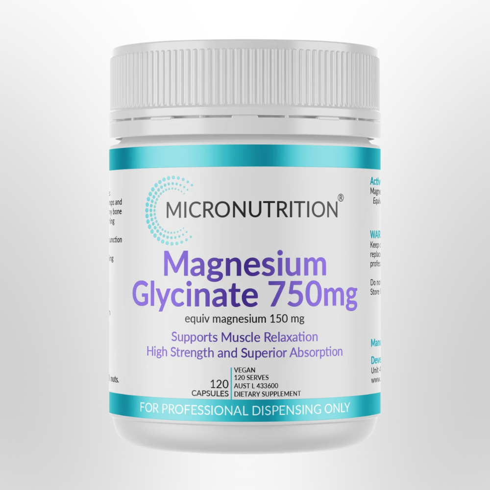 MICRONUTRITION Magnseium Glycinate 750mg (150 elelmental) 120 Caps