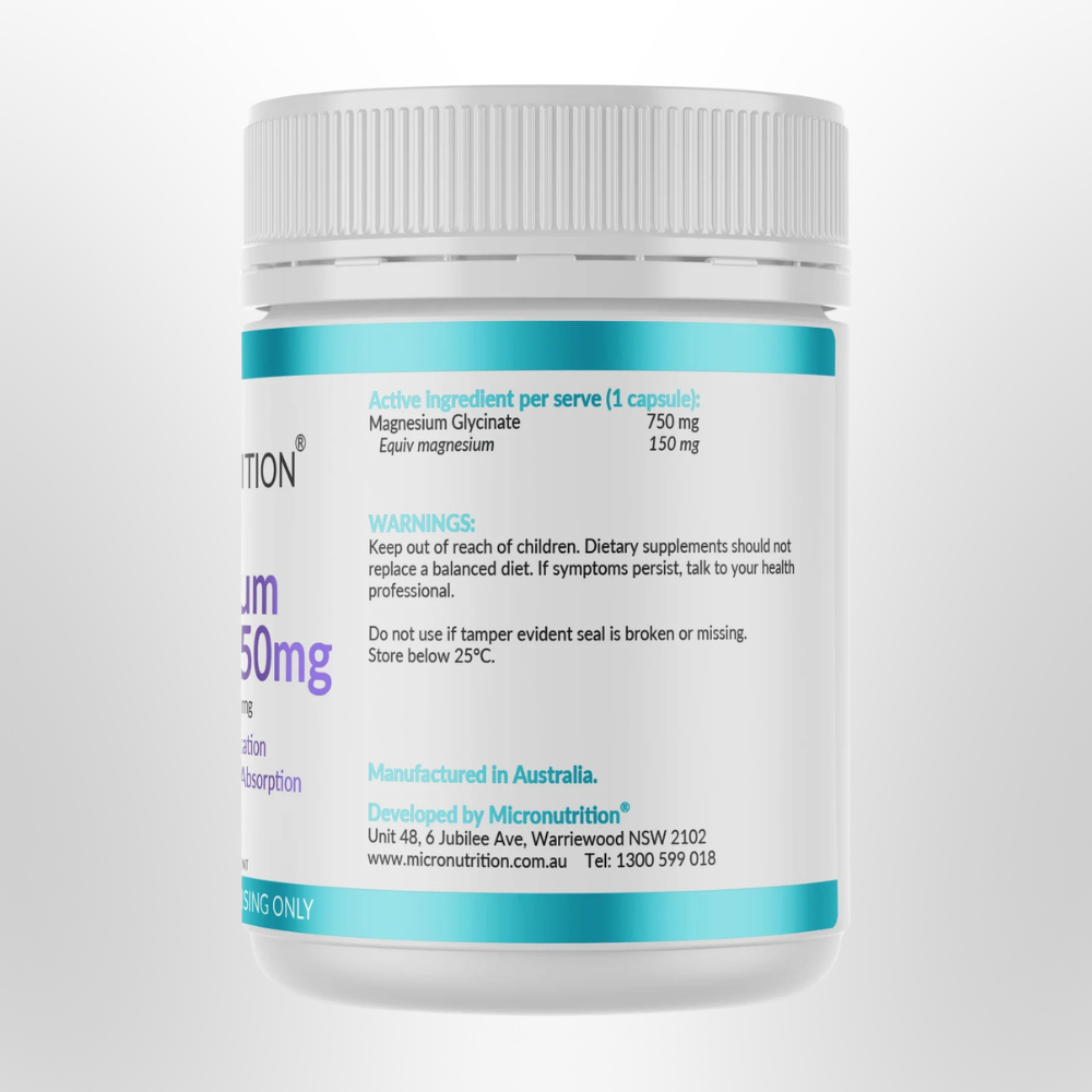 MICRONUTRITION Magnseium Glycinate 750mg (150 elelmental) 120 Caps