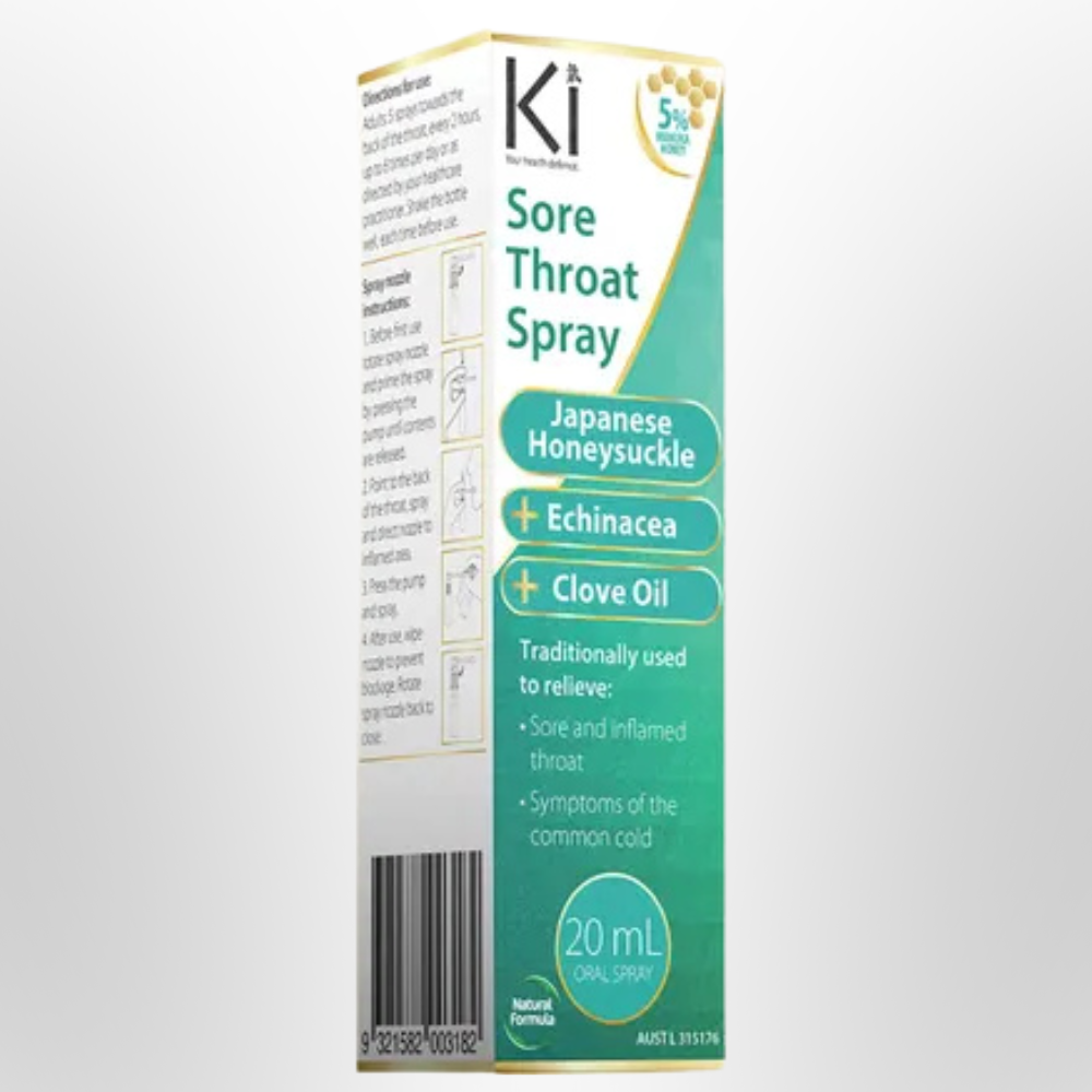 M&P Ki Sore Throat Spray Japanese Honeysuckle, Echinacea, Clove Oil 20ml