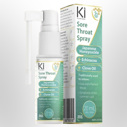 M&P Ki Sore Throat Spray Japanese Honeysuckle, Echinacea, Clove Oil 20ml