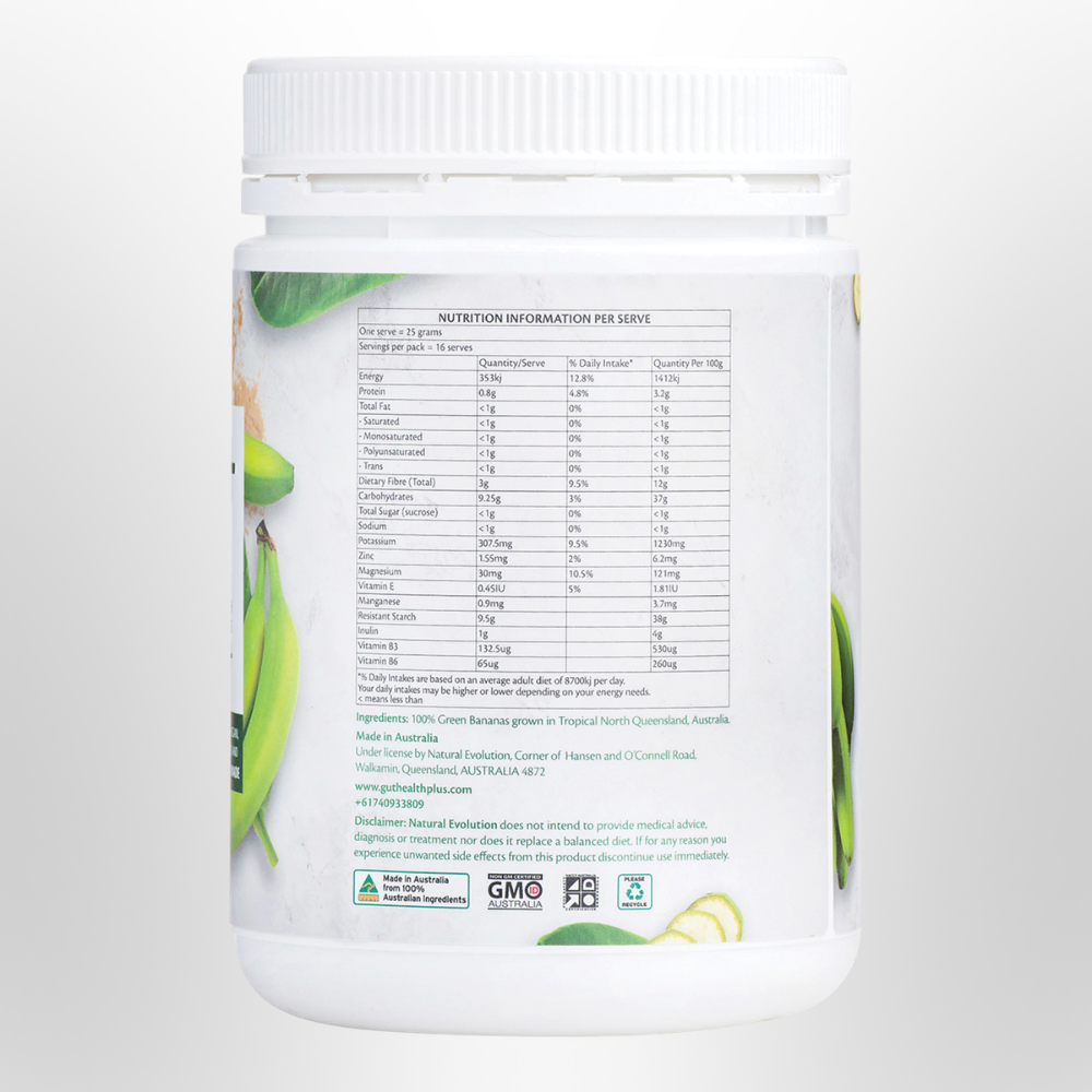 NATURAL EVOLUTION GH+ Green Banana Resistant Starch 3 in 1 Multifibre 400g