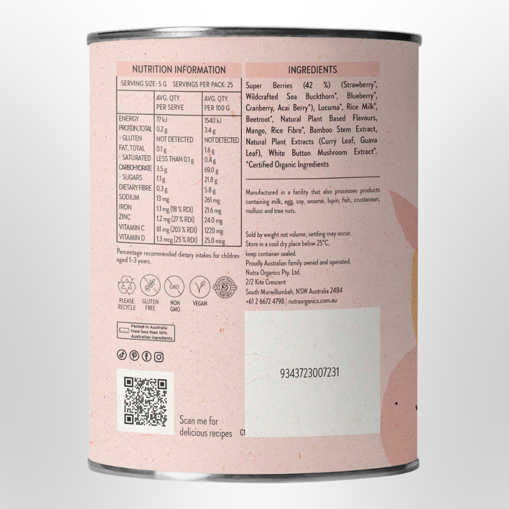 NUTRA ORGANICS Berry Immune 125g