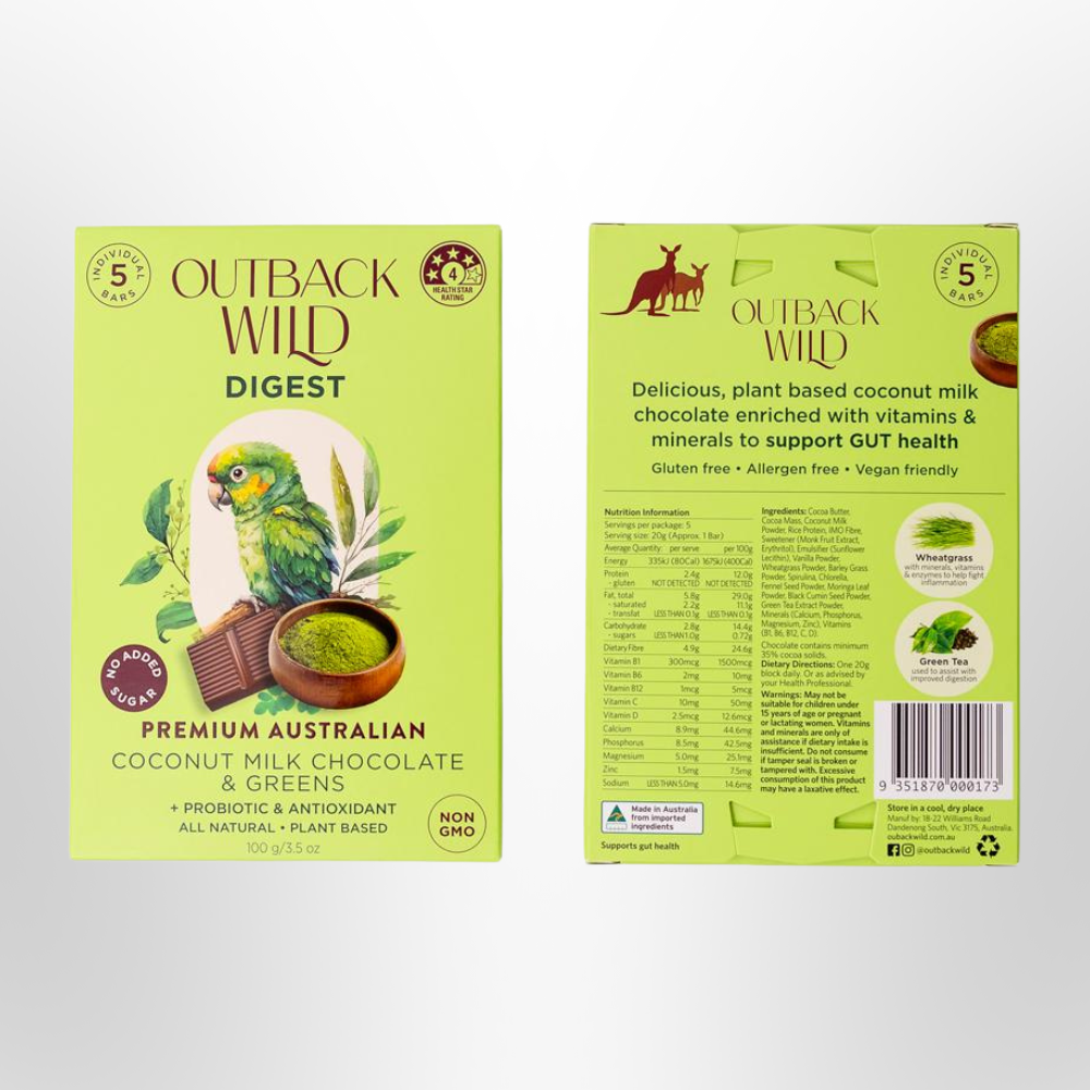 OUTBACK WILD DIGEST Coconut Milk Chocolate & Greens 20g x 5pk