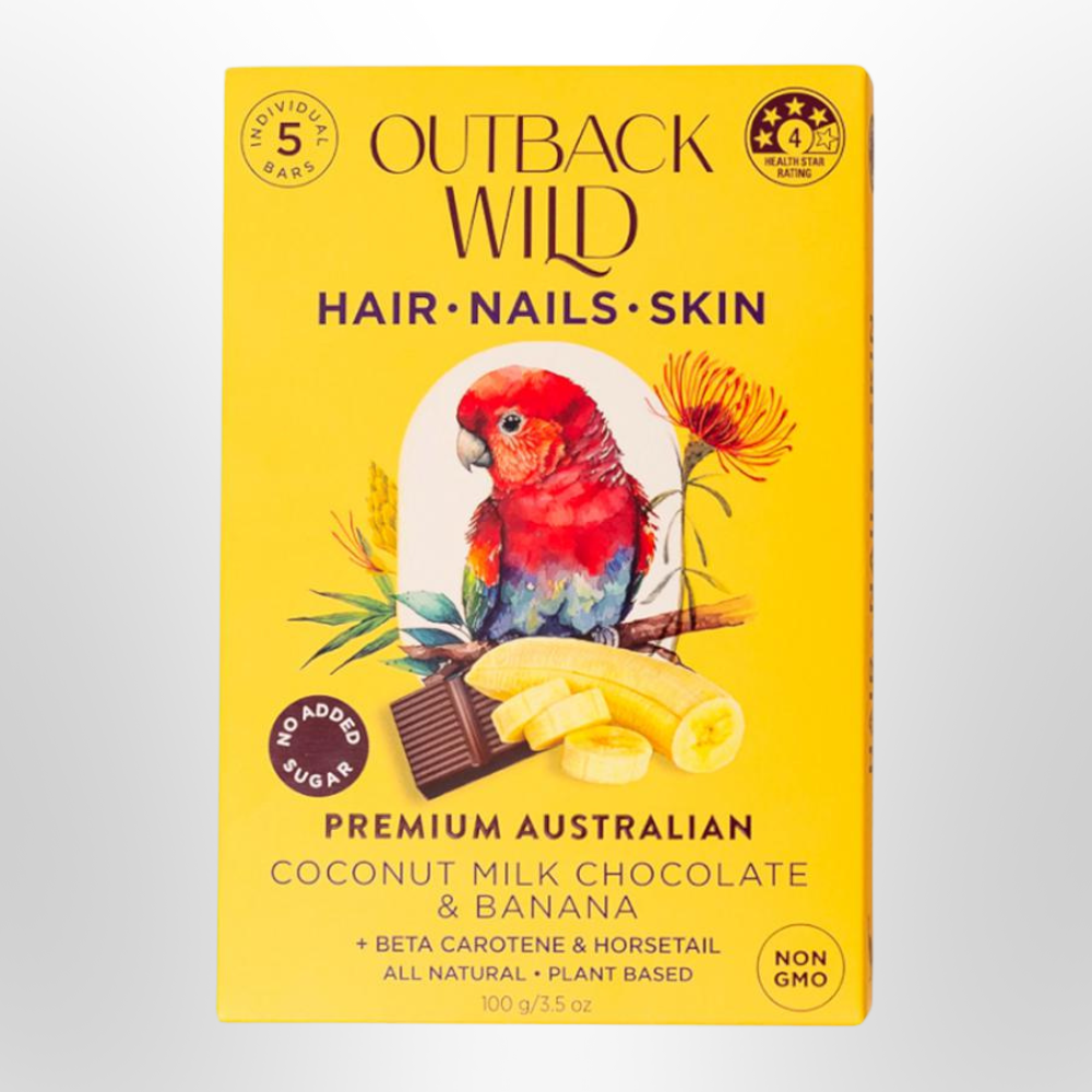 OUTBACK WILD HAIR NAILS SKIN Coconut Milk Chocolate & Banana 20g x 5pk