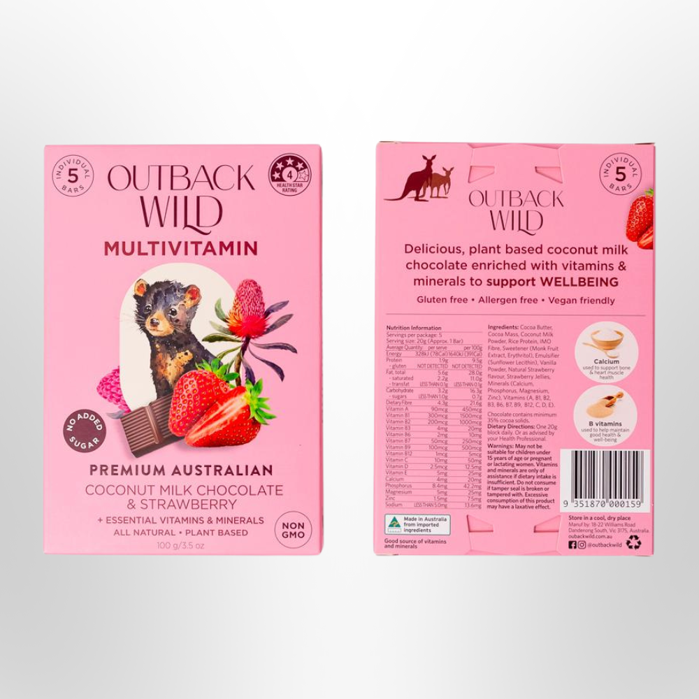 OUTBACK WILD MULTIVITAMIN Coconut Milk Chocolate & Strawberry 20g x 5pk