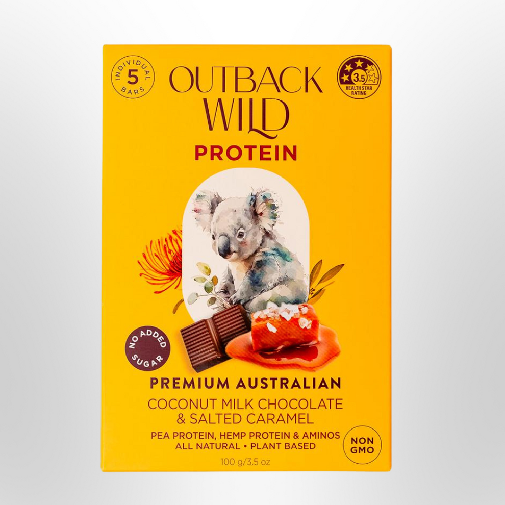 OUTBACK WILD PROTEIN Coconut Milk Chocolate & Salted Caramel 20gx5pk ...
