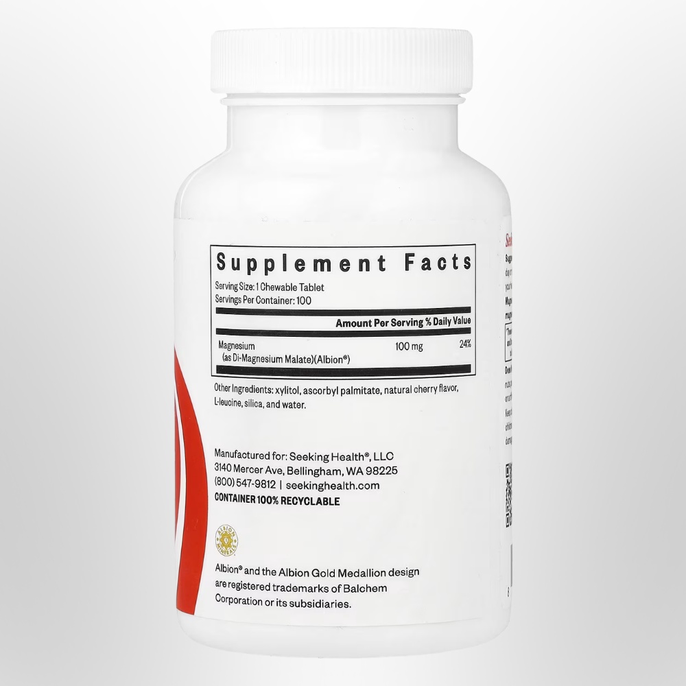 SEEKING HEALTH Magnesium Malate Chewable 100mg 100 Tablets