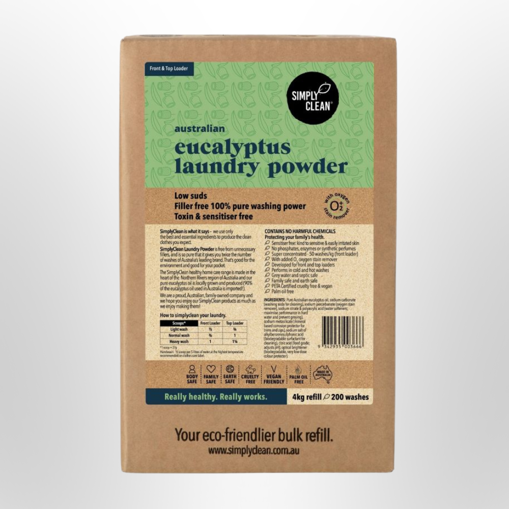 SIMPLY CLEAN Laundry Powder Eucalyptus (4kg box)