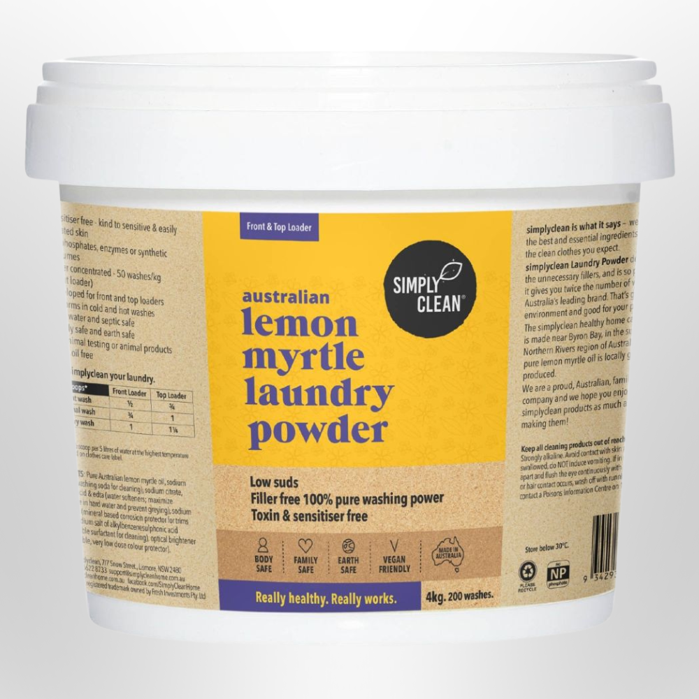SIMPLY CLEAN Laundry Powder Lemon Myrtle (4kg Bucket)