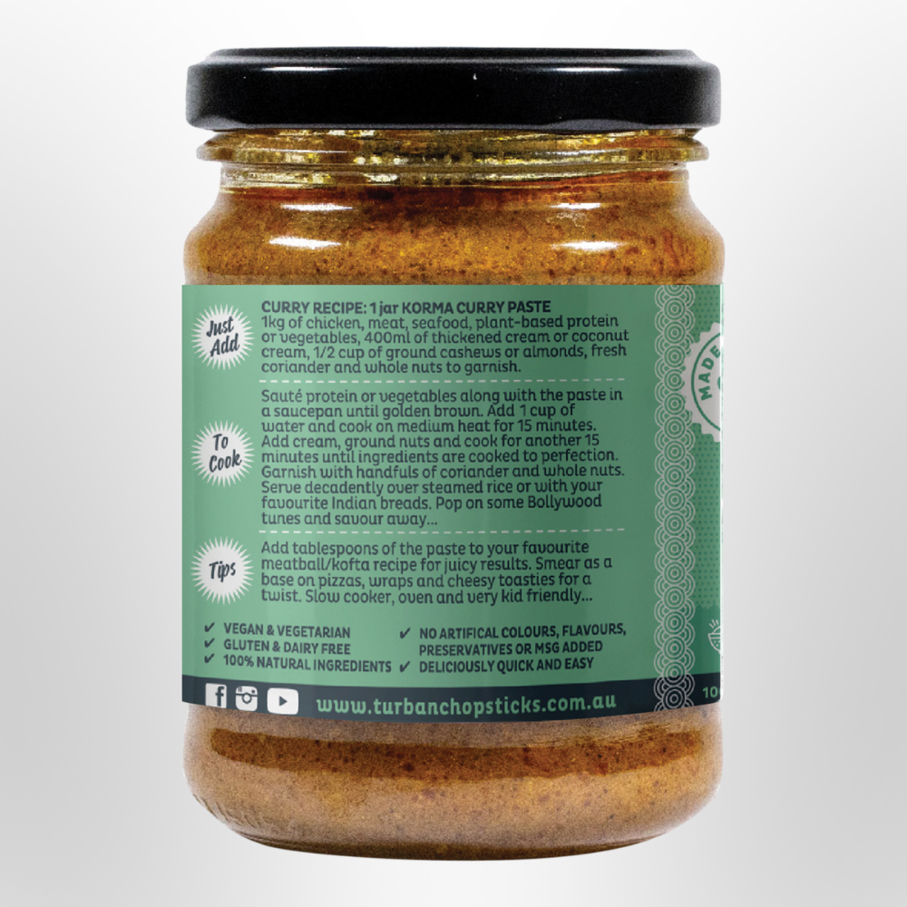 TURBAN CHOPSTICKS Korma Curry Paste 240g