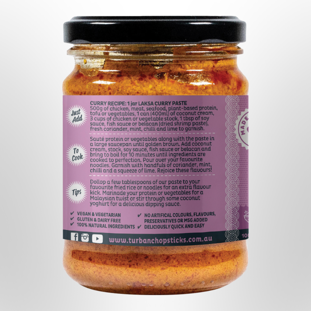 TURBAN CHOPSTICKS Laksa Curry Paste 240g