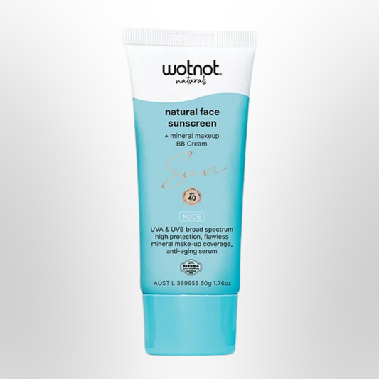 WOTNOT Sunscreen Natural SPF 40+ Mineral Makeup BB Cream Nude 60g