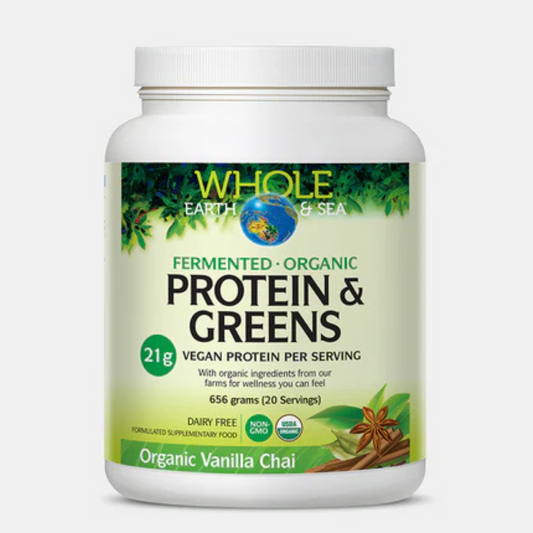 WHOLE EARTH & SEA Organic Protein & Greens Powder Vanilla Chai 656g